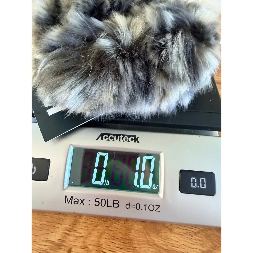 Donna Salyers Fabulous Furs Faux Fur Hair Scrunchie Grey One Size NWT